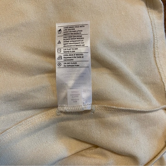 VINCE NEUTRAL CHAMPAGNE THREE QUARTER SLEEVE CREW SOFT SWEATER TOP - Picture 14 of 14